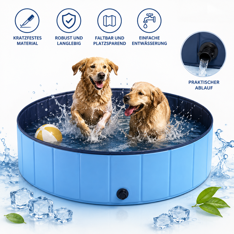 Hundepool Premium – Faltbar & Ohne Aufblasen